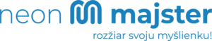 logo neonmajster aj so sloganom modre